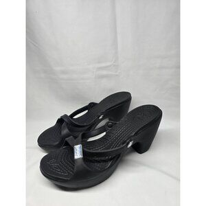 Women's Crocs Cyprus IV Heels Sandals Size 10 Black